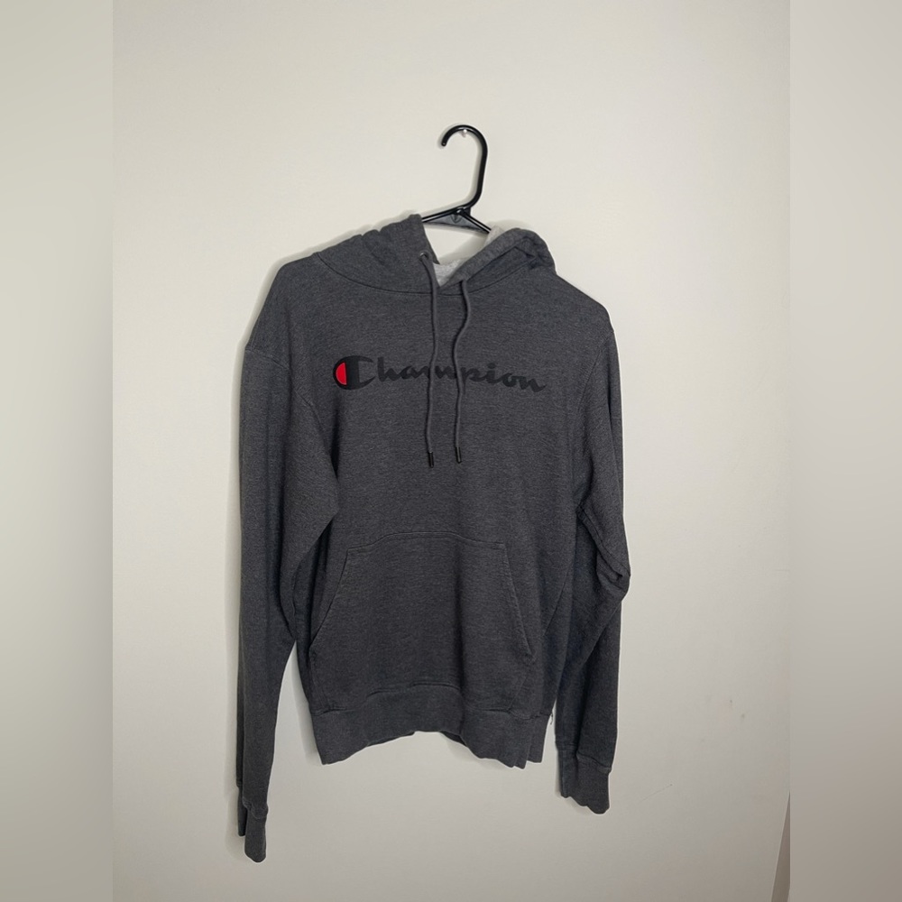Grey champion hoodie size small in men’s